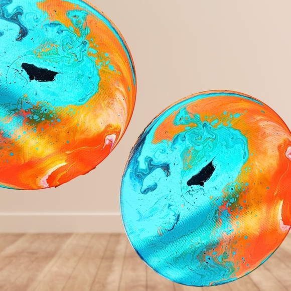 Other - Vibrant Abstract Wall Art - Orange and Blue